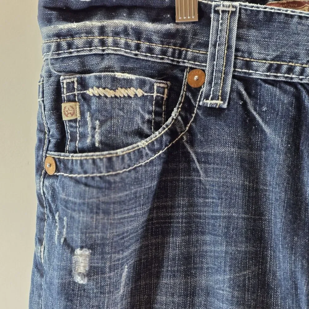 Big Star Pioneer Y2K Distressed Boot Cut Jeans 33L Buckle Exclusive